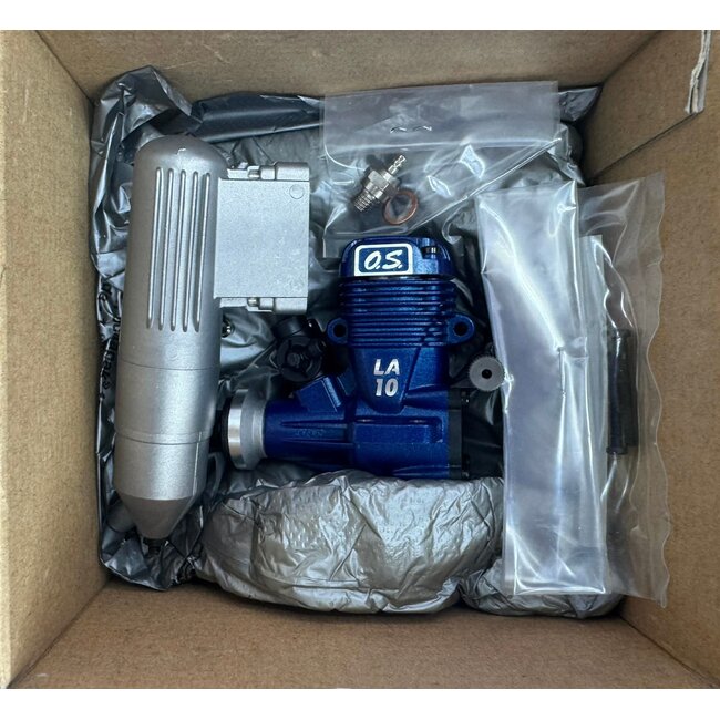 OS 10 LA BLUE RC ENGINE WITH SILENCER VINTAGE 2000 PRODUCTION  HARD TO FIND ENGINE