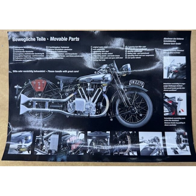 Minichamps 062135500 1/6 Brough Superior SS100 T.E. Lawrence Black Motorbike model " EX DECEASED ESTATE SOLD AS IS "