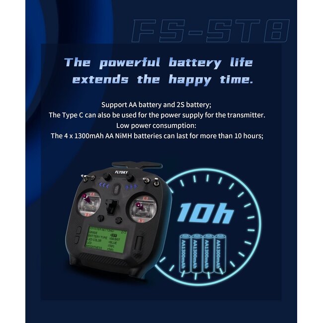 Flysky ST8 2.4G 8-CH Radio with 1x Receiver Only