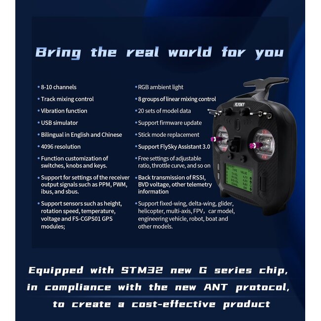 Flysky ST8 UPGRADED VERSION  2.4G 8-CH Radio with 1x Receiver Only