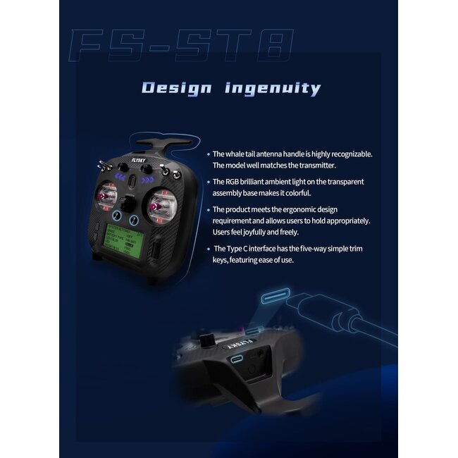 Flysky ST8 UPGRADED VERSION  2.4G 8-CH Radio with 1x Receiver Only