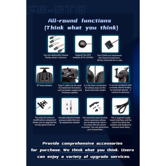 Flysky ST8 2.4G 8-CH Radio with 1x Receiver Only