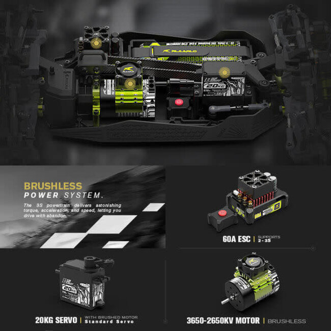 Rlaarlo SBK10-B-C Storm Breaker Carbon Fibre Brushless Black Gold RTR 1/10