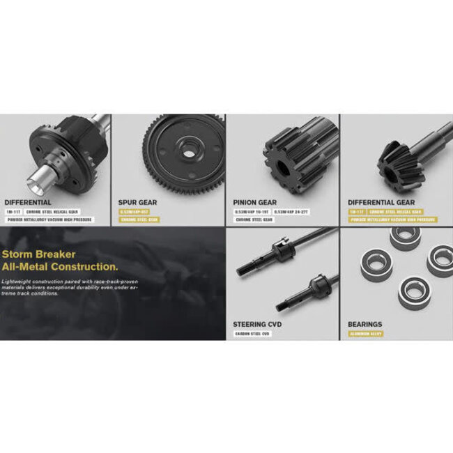 Rlaarlo SBK10-B-C Storm Breaker Carbon Fibre Brushless Black Gold RTR 1/10