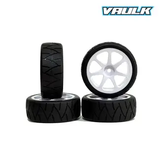 VAULK VAULK TCR/FWD Grooved (Radial) Tire on 7-Spoke White Wheel (4pcs)