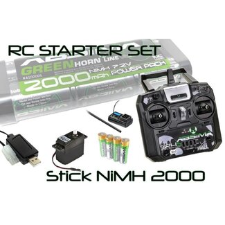ABSIMA ABSIMA SR4S.V1 2.4GHZ STICK RADIO COMBO INCL TX RX S60PH SERVO 2000MAH 7.2V NIMH  BATT  & USB CHARGER