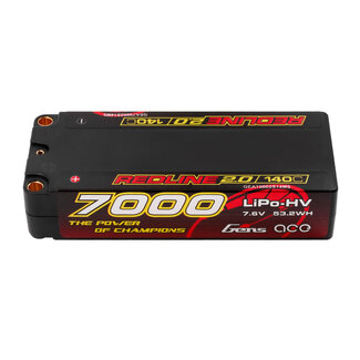 GENS ACE Gens Ace 2S Redline 2.0 7000mAh 140C 7.6V Hardcase Lipo Battery (5.0mm Bullet)