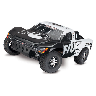 TRAXXAS TRAXXAS SLASH  FOX RAPTOR SCT BLACK & WHITE BRUSHLESS  REQUIRES BATTERY 7 CHG