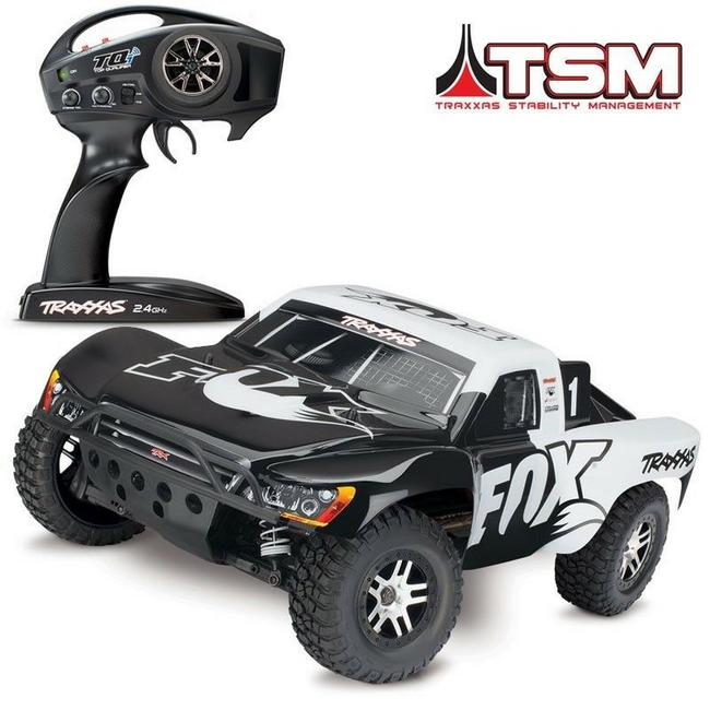 TRAXXAS SLASH  FOX RAPTOR SCT BLACK & WHITE BRUSHLESS  REQUIRES BATTERY 7 CHG