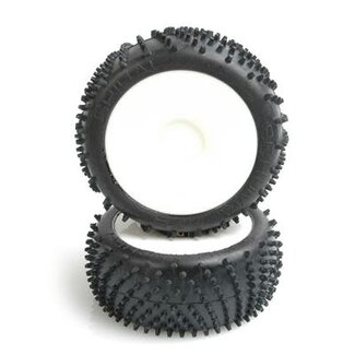 Schumacher RC Schumacher Spiral Yellow 1/8 PRE-MOUNTED on white rim