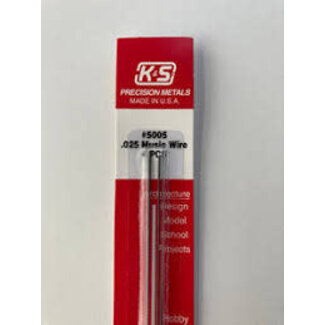 K&S K&S 5005 .025 DIA X 12"MUSIC WIRE (4 PIECES)