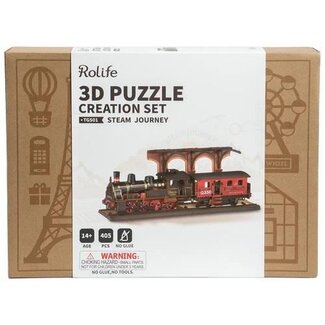 ROBOTIME ROLFIE  STEAM JOURNEY WOODEN PUZZLE WITH MUSIC BOX