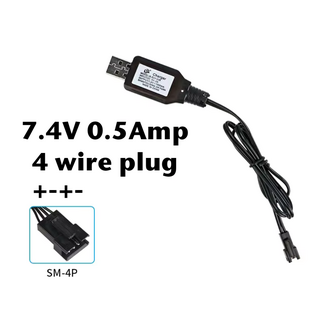 Race RACE 2S 7.4V 0.5A USB LIPO CHARGER  WITH 4 WIRE BLACK CONNECTOR