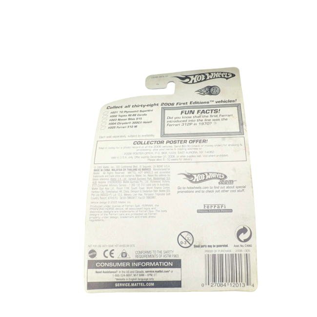 Hot Wheels Mainline - First Editions / Ferrari 512 M - Red - Model Car x1