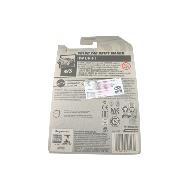 Hot Wheels Volvo 240 Drift Wagon Purple 2022 No 232 HCT20 Long Card Genuine