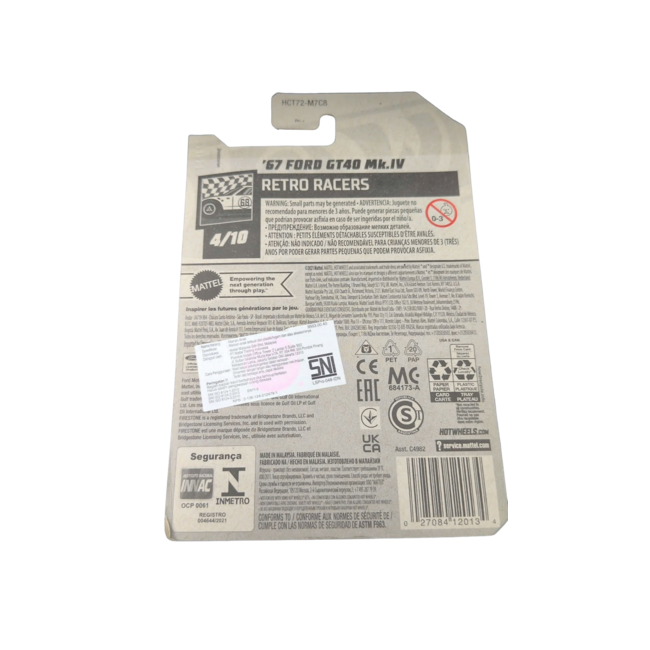 Hot Wheels '67 Ford GT40 Mk.IV, Retro Racers 4/10 [Blue] 58/250