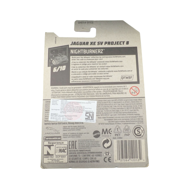 Hot Wheels Jaguar XE SV Project 8 Nightburnerz Kids Diecast Model Toy Car GHD14