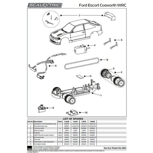 SCALEXTRIC 1/32 FORD ESCORT COSWORTH - ALISTAIR MCRAE SLOT CAR
