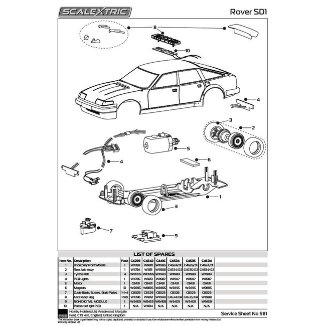 SCALEXTRIC 1/32 ROVER SD1 - BTCC 1984 - ANDY ROUSE SLOT CAR