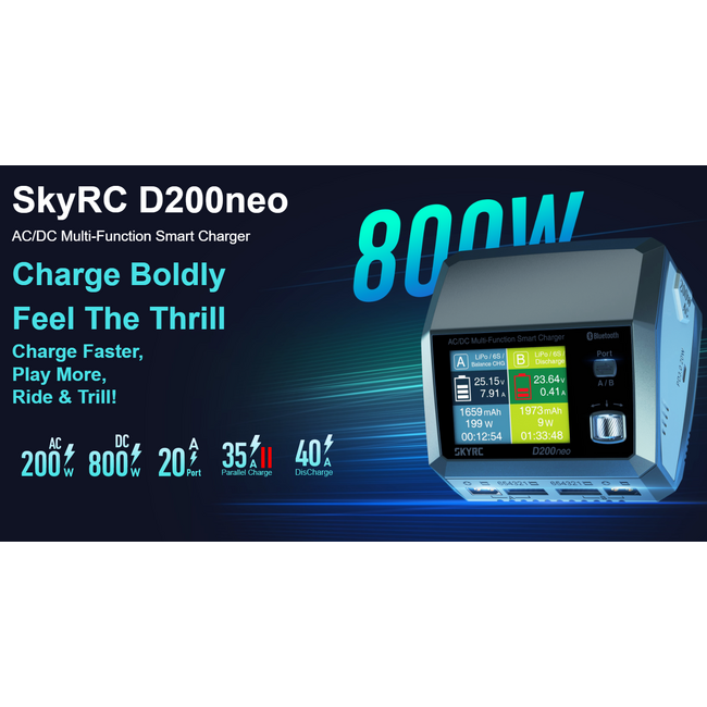 SKYRC D200 Neo Duo TWIN AC/DC charger (AC 200W - DC 2x400W)