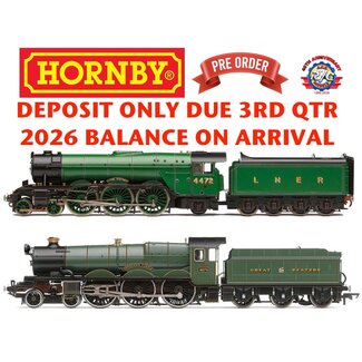 HORNBY *** PRE-ORDER 2026  DUE 3rd QTR 2026***    1/76 LNER - FLYING SCOTSMAN & GWR - PENDENNIS CASTLE (AUSTRALIAN TOUR)  ** DEPOSIT ONLY BALANCE ON PICKUP $649.00