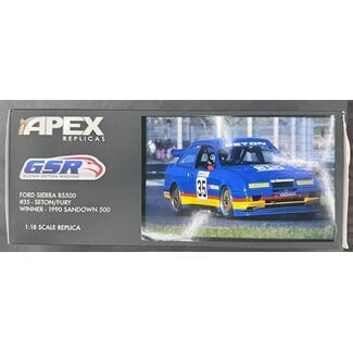 APEX REPLICAS APEX 1:18  GSR FORD SIERRA RS500 #35 GLEN SEATON/FURY WINNER 19090 SANDOWN 500  "EX DECEASED ESTATE SOLD AS IS"