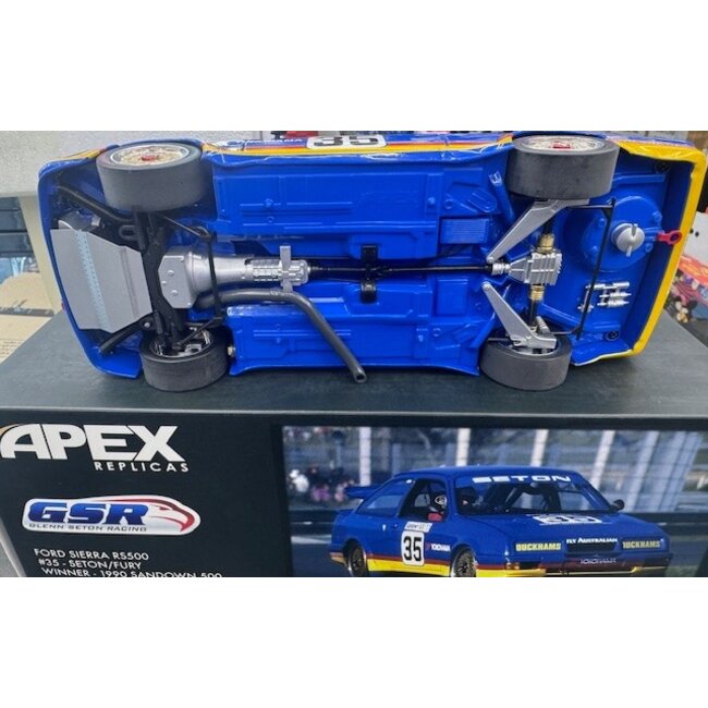 APEX 1:18  GSR FORD SIERRA RS500 #35 GLEN SEATON/FURY WINNER 19090 SANDOWN 500  "EX DECEASED ESTATE SOLD AS IS"