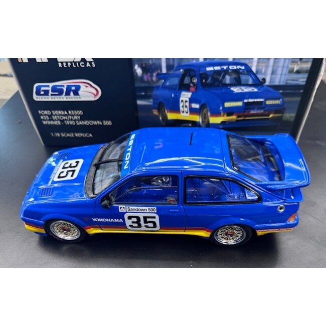 APEX 1:18  GSR FORD SIERRA RS500 #35 GLEN SEATON/FURY WINNER 19090 SANDOWN 500  "EX DECEASED ESTATE SOLD AS IS"