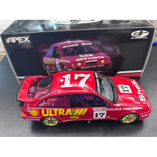 APEX 1:18 DJR FORD SIERRA #17 DICK JOHNSON/ JOHN BOWE WINNER 1989 BATHURST 1000 #392/1080  "EX DECEASED ESTATE SOLD AS IS"