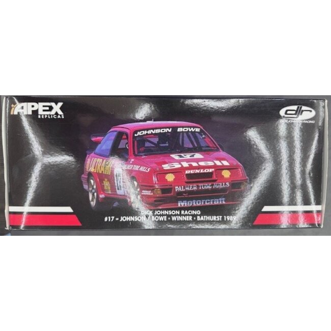 APEX 1:18 DJR FORD SIERRA #17 DICK JOHNSON/ JOHN BOWE WINNER 1989 BATHURST 1000 #392/1080  "EX DECEASED ESTATE SOLD AS IS"