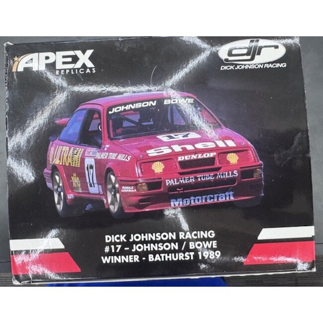 APEX 1:18 DJR FORD SIERRA #17 DICK JOHNSON/ JOHN BOWE WINNER 1989 BATHURST 1000 #392/1080  "EX DECEASED ESTATE SOLD AS IS"