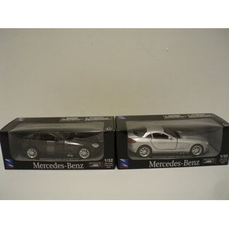NEW RAY NEW RAY 1/32 D/C MERCEDES-BENZ SLR MCLAREN PULL BACK - 2 assorted cars sold as individuals