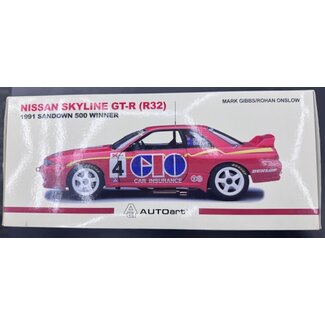 AUTO ART BIANTE  1:18 #4 GIO NISSAN SKYLINE GT-R R32 1991 SANDOWN 500 WINNER GIBBS / ONSLOW  863/1008  "EX DECEASED ESTATE SOLD AS IS "