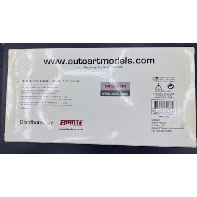 BIANTE  1:18 #4 GIO NISSAN SKYLINE GT-R R32 1991 SANDOWN 500 WINNER GIBBS / ONSLOW  863/1008  "EX DECEASED ESTATE SOLD AS IS "