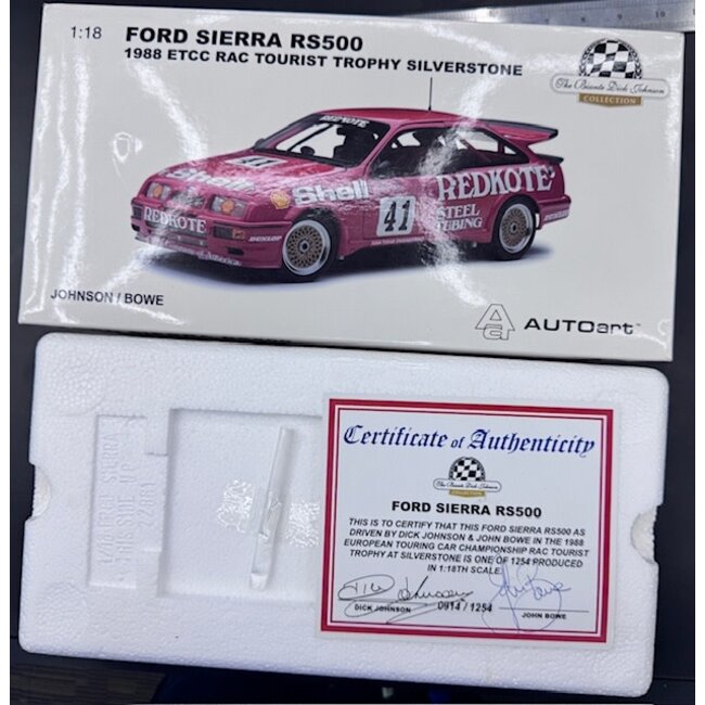 BIANTE  1:18 #41  1988 FORD SIERRA RS500 ETCC TOURIST TROPHY SILVERSTONE DICK JOHNSON / JOHN BOWE   914/1254  "EX DECEASED ESTATE SOLD AS IS "