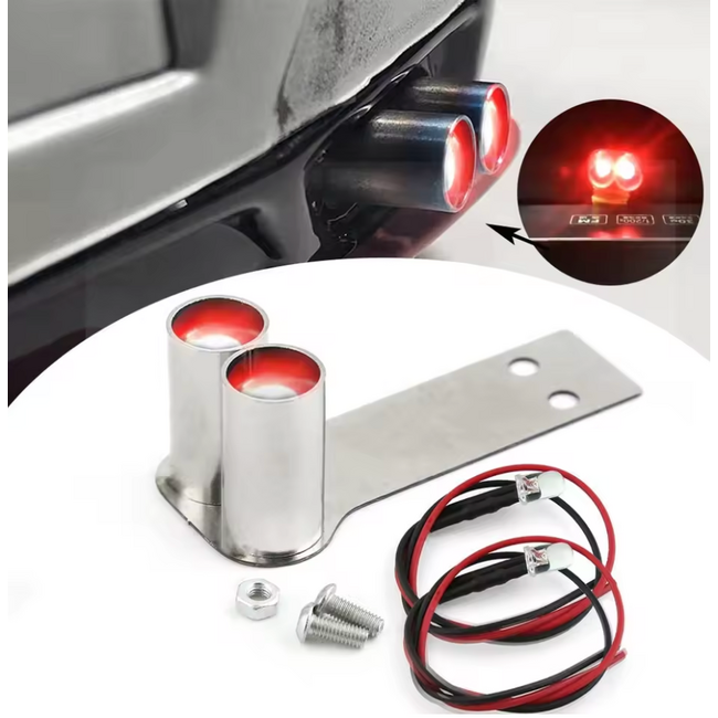 RACE 1/10 TWIN TIP EXHAUST WITH LED