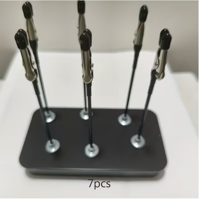 ACE Model Painting Stand Small black box  with 7-Piece Magnetic Flexible Alligator Clip Rod Set