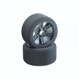 Schumacher RC ULTI 1/8 FRONT SUPER MEDIUM FOAM MOUNTED TIRES ON CARBON RIM