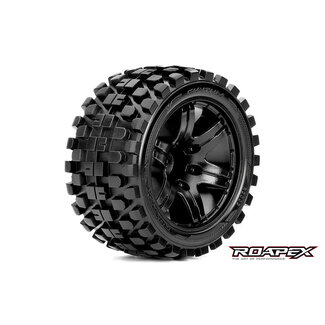 ROAPEX ROAPEX RHYTHM 1/10 STADIUM TRUCK TIRE BLACK WHEEL WITH 1/2 OFFSET 12MM HEX MOUNTED