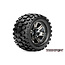 RHYTHM 1/10 MONSTER TRUCK TIRECHROME BLACK WHEEL WITH 1/2 OFFSET 12MM HEX MOUNTED