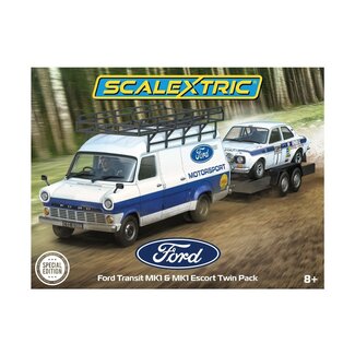 SCALEXTRIC *** PRE ORDER 4th Qtr SCALEXTRIC 1/32 FORD TRANSIT MK1 AND MK1 ESCORT - FORD MOTORSPORT SLOT CAR