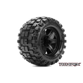 ROAPEX ROAPEX RHYTHM BELTED 1/10 MONSTER TRUCK TIRE BLACK WHEEL 0 OFFSET 12mm HEX MOUNTED