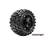 ROAPEX RHYTHM BELTED 1/10 MONSTER TRUCK TIRE BLACK WHEEL 0 OFFSET 12mm HEX MOUNTED
