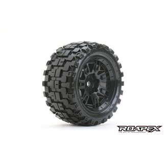 ROAPEX ROAPEX RHYTHM BELTED TRAXXAS X-MAXX MT TRUCK TIRE BLACK WHEEL WITH 24MM HEX MOUNTED