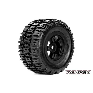 ROAPEX ROAPEX RENEGADE 1/8 MONSTER TRUCK TIRE BLACK WHEEL WITH 17MM HEX MOUNTED