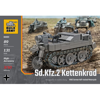 BUILD ARMY Build Army Kettenkrad Tracked Motorcycle WWII German Model Brick Kit