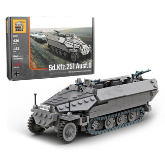 BUILD ARMY Build Army Sd.Kfz.251 Ausf.D - WWII German Armoured Personnel Carrier Model Brick Kit