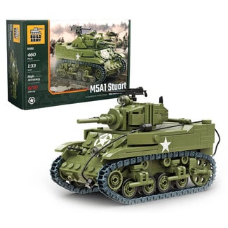 BUILD ARMY Build Army M5A1 Stuart WWII American Light Tank Model Brick Kit