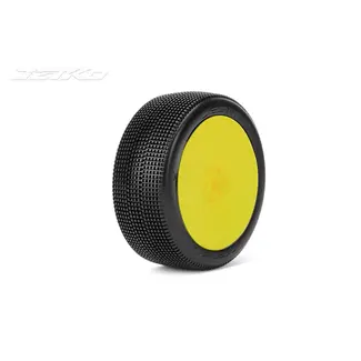 JETKO Jetko 1/8 LESNAR Buggy Tyres (Dish/YELLOW Rim/Super Soft) (2pcs) [1004DYSSG] PRE MOUNTED