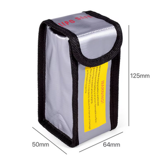 ACE IMPORTS LIPO SAFE  BAG SMALLER SILVER OR BLACK125 x 64 x 50mm